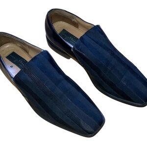 Men's Black Striped Dress Shoes